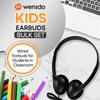 Wensdo Bulk Headphones 100 Pack for Classroom School Kids, Wholeslae Wired Durable Earphones Class Set for Students Children Toddler Teens Boys Girls and Adult (HY857,100 Black) view 2