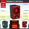 Qualirey 4 Pcs Solar Outdoor Motion Sensor Alarm Animal Deterrent Gunshot Sound Dog Barking 130db Loud Noise Maker 3 Modes with USB Remote Control, Support Recording and Volume Adjustment (Red) view 2