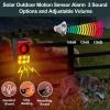 Qualirey 4 Pcs Solar Outdoor Motion Sensor Alarm Animal Deterrent Gunshot Sound Dog Barking 130db Loud Noise Maker 3 Modes with USB Remote Control, Support Recording and Volume Adjustment (Red) view 3