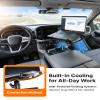 MELIPRON Truck Laptop Mount Fit for 19-26 Chevy Silverado, Tahoe, GMC Sierra, No-Drilling Vehicle-Specific Laptop Holder with Cooling Fan Adjustable Height for Work on The Go view 3