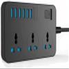 MINZIHAO Power Strip Smart USB Socket Adapter Surge Protector 3-Way AC Universal Socket Power Plug 2m Extension Cord(US Plug), Black, MINZIHAO6666 view 1