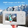 GOWENIC Smart Digital Camera, 4K 68MP, 2.4 Inch Screen, 16X Zoom, Auto Focus, Prevents Shake, Continuous Vlogging Camera with Built in Fill Light for Recording Life (White) view 2