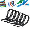 Buckle Self-Locking Premium Nylon Cable Wire Ties, Adjustable Zip Ties Straps Fastening Loop Reusable Plastic Nylon Cable Ties, Color Releasable Cable Zipper Cable Ties (200pcs-Black,8 * 600mm) view 1