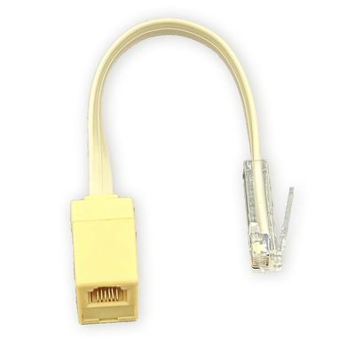 Coorle One Way Telephone Splitters RJ25 Male to Female Cable 6P6C Telephone Wall Adaptor Separator Beige for Landline 10-Pack