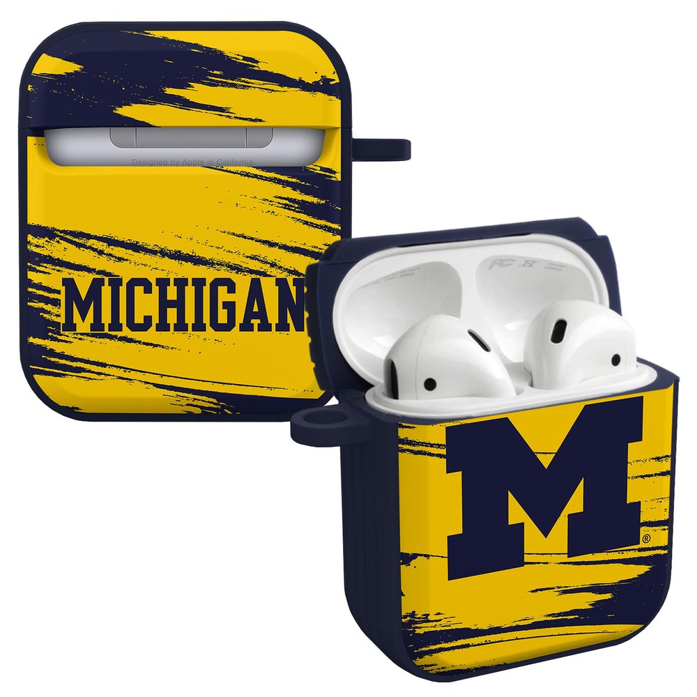 Affinity Bands Michigan Wolverines HDX Case Cover Compatible with Apple AirPods Gen 1 & 2 (Paint Stripe)