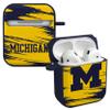 Affinity Bands Michigan Wolverines HDX Case Cover Compatible with Apple AirPods Gen 1 & 2 (Paint Stripe) view 1