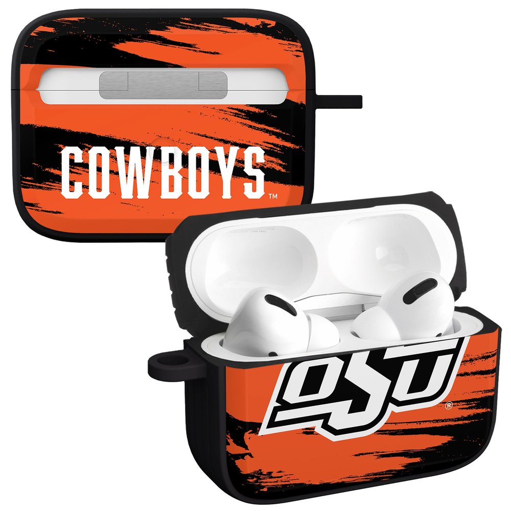 Affinity Bands Oklahoma State Cowboys HDX Case Cover Compatible with Apple AirPods Pro 1 & 2 (Paint Stripe)