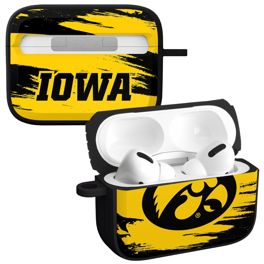 Affinity Bands Iowa Hawkeyes HDX Case Cover Compatible with Apple AirPods Pro 1 & 2 (Paint Stripe)