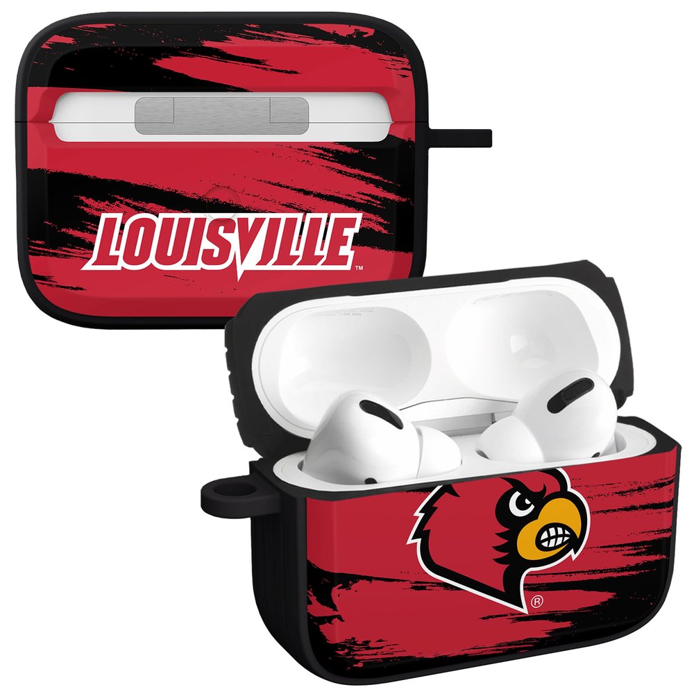 Affinity Bands Louisville Cardinals HDX Case Cover Compatible with Apple AirPods Pro 1 & 2 (Paint Stripe)
