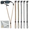 SIGONNA Eyeglasses String Holder Strap Cord - Eyeglass Chain for Men Women - Glasses Lanyard Holders Around Neck - Sports Eye Glass Straps Sunglass Retainer - 5 Cords Brown view 1