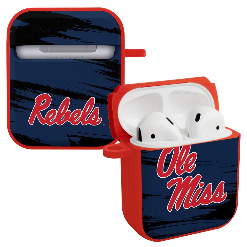 Affinity Bands Mississippi Ole Miss Rebels HDX Case Cover Compatible with Apple AirPods Gen 1 & 2 (Paint Stripe)