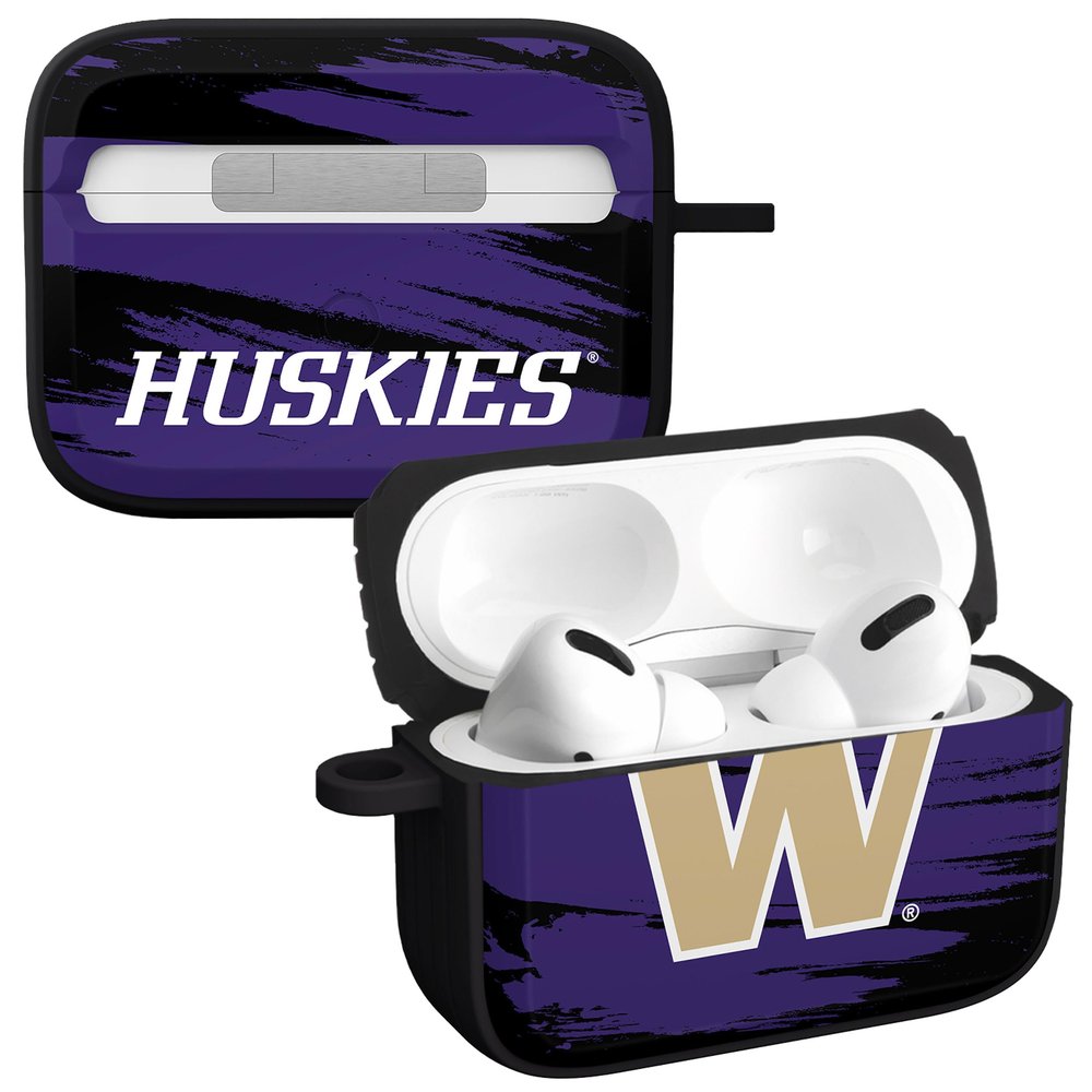 Affinity Bands Washington Huskies HDX Case Cover Compatible with Apple AirPods Pro 1 & 2 (Paint Stripe)