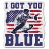 (3 PCs) I Got You Blue Baseball Softball Catcher Helmet Vinyl 2 Inches Stickers view 1