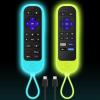 [2 Pack] Climberer Remote Case Cover Compatible with Roku Ultra 2024 / Roku Voice Remote Pro (2nd Edition) & Rechargeable Roku Pro, Glow in The Dark Makes it Easy to find view 1