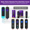 [2 Pack] Climberer Remote Case Cover Compatible with Roku Ultra 2024 / Roku Voice Remote Pro (2nd Edition) & Rechargeable Roku Pro, Glow in The Dark Makes it Easy to find view 2