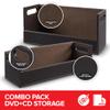 Faux Leather DVD & CD Storage Box - Movie Shelf Organizer for Blu-Ray, Video Game Cases, VHS Tape Display Stand, Disc Holder Can Store Up to 28 DVDs & 40 CDs view 2