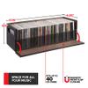 Faux Leather DVD & CD Storage Box - Movie Shelf Organizer for Blu-Ray, Video Game Cases, VHS Tape Display Stand, Disc Holder Can Store Up to 28 DVDs & 40 CDs view 4