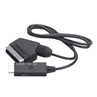 JNIYHGENS Portable to SCART Converter Cable Plug and Use Support 1080p/720p Output Adapters Functional Converter