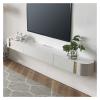 TV Stand Luxury Modern TV Stand, Entertainment Center with 2 Drawers & Shelves, Large Capacity Media Console Table TV Cabinet with Storage for Living Room TV Cabinet(Gris,170 * 18 * 24cm) view 1