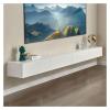 TV Stand Modern Floating TV Stand with 2 Drawers and 2 Doors, 78.7''/86.6'' Wall-Mounted TV Console, Under TV Shelf with Storage for Living Room Bedroom, White TV Cabinet(200 * 30 * 18cm) view 1