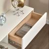TV Stand Modern Floating TV Stand with 2 Drawers and 2 Doors, 78.7''/86.6'' Wall-Mounted TV Console, Under TV Shelf with Storage for Living Room Bedroom, White TV Cabinet(200 * 30 * 18cm) view 4