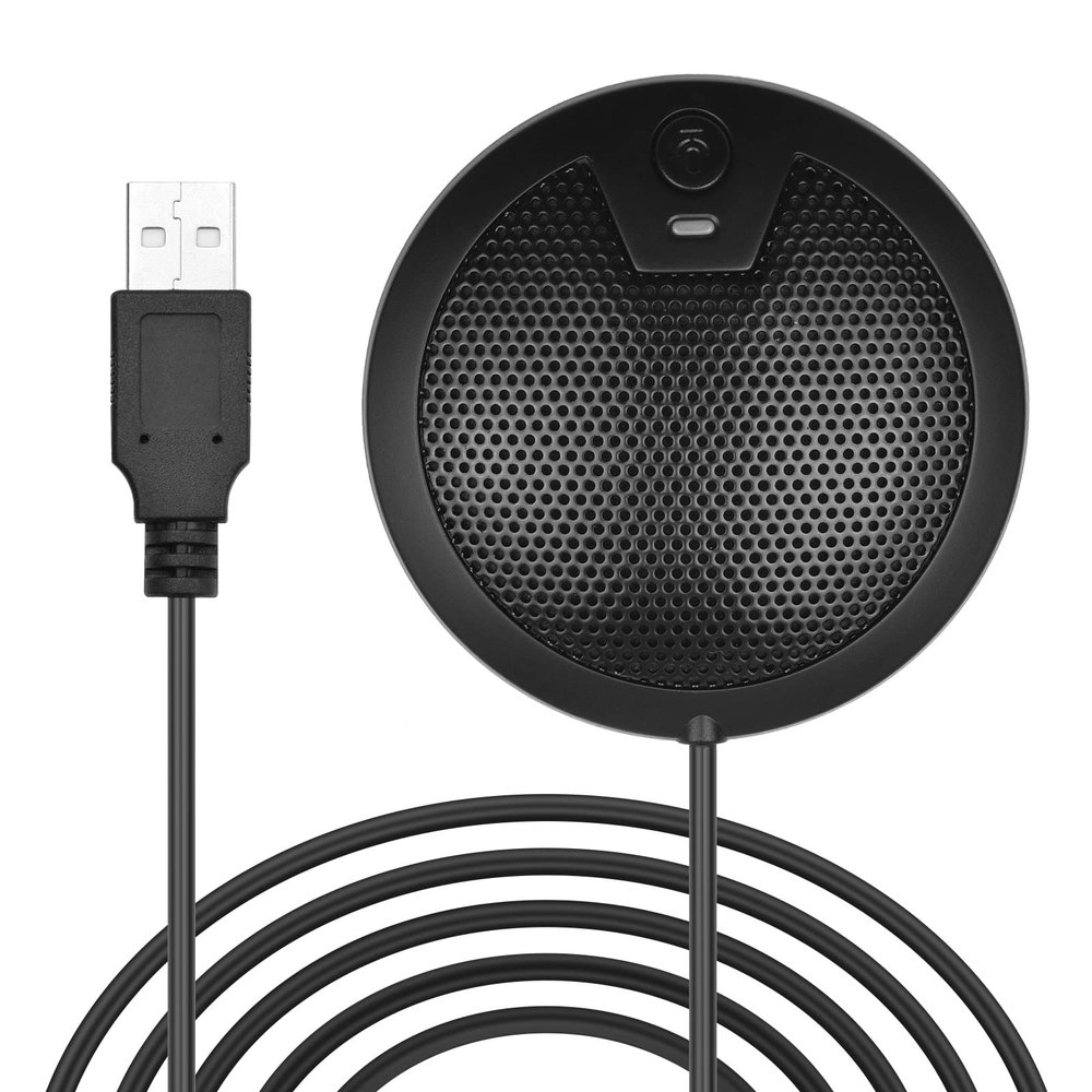 BORTT USB Microphone USB Desktop Condenser Microphone 360 Omnidirectional Mic with 2m Long Cable for Computer Video Conference Online Teaching Gaming Video Recording Interview, Black