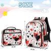 Backpack with Lunch Box Travel Backpack Love Heart Card Lunch Bag & Laptop Backpack Bookbag Insulated Lunchbox Freezable Lunch Bag Waterproof Daypack view 2