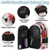 Backpack with Lunch Box Travel Backpack Love Heart Card Lunch Bag & Laptop Backpack Bookbag Insulated Lunchbox Freezable Lunch Bag Waterproof Daypack view 3