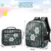 Backpack with Lunch Box Travel Backpack Retro Wooden Flower Lunch Bag & Laptop Backpack Bookbag Insulated Lunchbox Freezable Lunch Bag Waterproof Daypack view 2