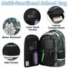 Backpack with Lunch Box Travel Backpack Retro Wooden Flower Lunch Bag & Laptop Backpack Bookbag Insulated Lunchbox Freezable Lunch Bag Waterproof Daypack view 3
