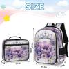 Backpack with Lunch Box Travel Backpack Watercolor Natural Flower Lunch Bag & Laptop Backpack Bookbag Insulated Lunchbox Freezable Lunch Bag Waterproof Daypack view 2