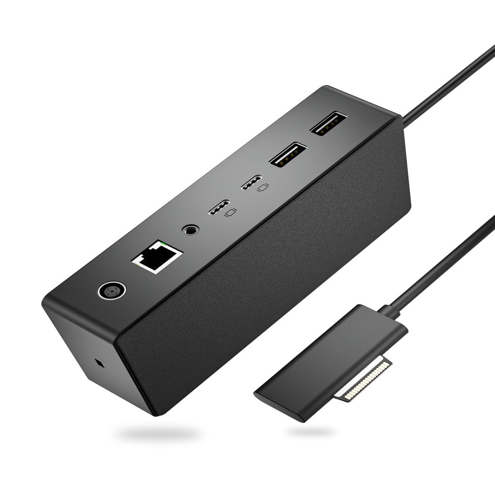 Surface Dock 2,Surface Docking Station 2 with 199W Power Supply,Type-C 4K Display Port*2,USBA*2/Type C*2 Data Transmission,1G Ethernet,Audio Compatible with Surface Laptop,Go,Pro 11/10,Book 3/2