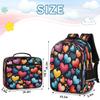 Backpack with Lunch Box Travel Backpack Colorful Heart Lunch Bag & Laptop Backpack Bookbag Insulated Lunchbox Freezable Lunch Bag Waterproof Daypack view 2
