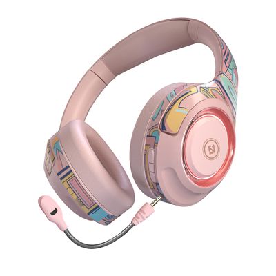 Einprovken Wireless Headphones Bluetooth Over-Ear Headset with Multiple Modes, Hi-Res Sound, Noise Cancelling Microphone for Cell Phones Laptop Computer (Pink)