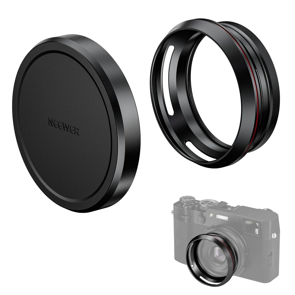 NEEWER Round Lens Hood for X100V/X100VI, Prevents Flare & Reflection, Not Compatible with Traditional Round Filters, Black, CA086