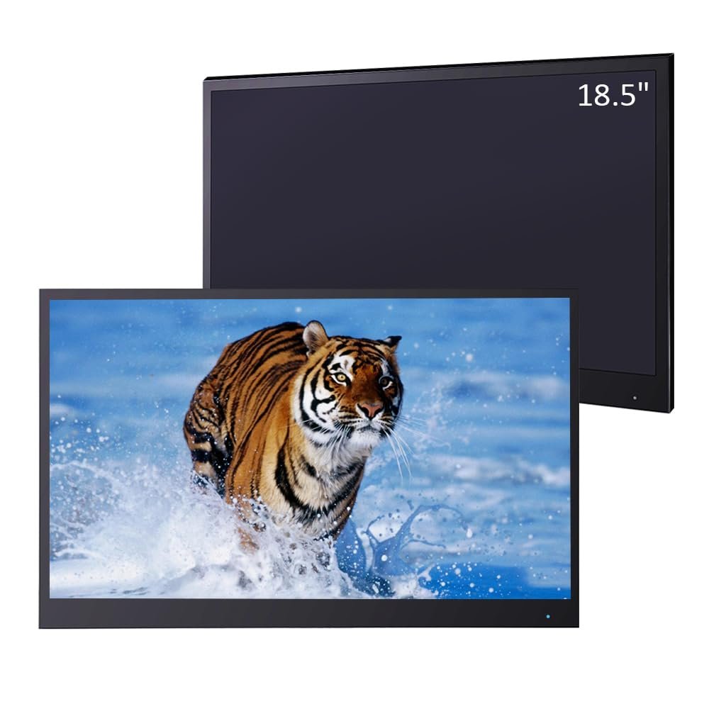 elecsung 18.5 inch Smart Black TV for Bathroom,Waterproof TV ATSC Tunner Android 11.0 for Hotel/Kitchen,Built-in Speakers,Wi-fi and Bluetooth,B185,Model 2026