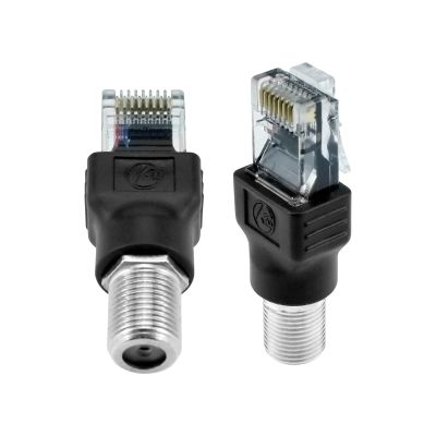 ZDRU 2PCS F-Type Female to RJ45 Male Coaxial Connector Ethernet Adapter | Coax Straight Connector Only for Cable Line Tester | Not Support Signal Conversion or Ethernet Transmission