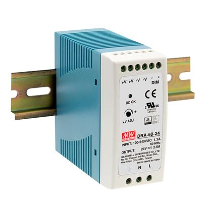 TorqCali DRA-60-24 60W 2.5A Single Output LED Driver Power Supply for LED Strip Lights, Signage, Displays