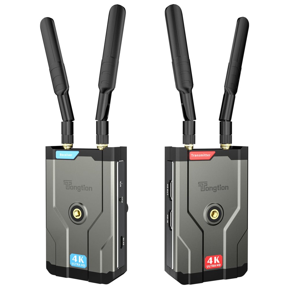 4K Wireless HDMI Transmitter and Receiver, 500FT/60MS Low Latency HD Extender Kit with HDMI Loop Out, 2.4/5GHz Dual-Band Full HD for Video Tx&Rx Camera/Laptop/Monitor/TV/Projector/Netflix