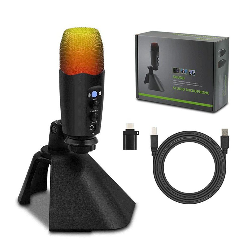 Colorful USB Condenser Microphone Multipurpose Condenser Microphe for PC Computer Chat Singing