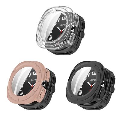 3Pack Compatible for Samsung Galaxy Watch 7 Ultra 47mm Screen Protector Case, All-Round PC Case Compatible for Galaxy Watch 7 Ultra 47mm Smartwatch (Pink/Clear/Black)