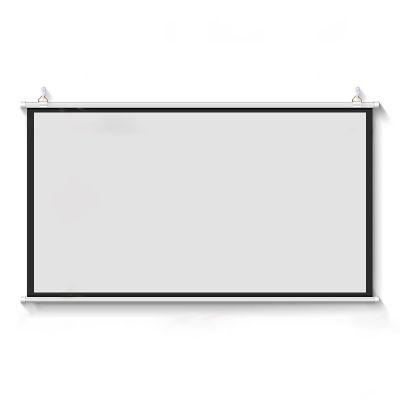 Wall Mounted Manual Projection Screens Pull Down Non Crease Projection Screen Curtain Projection Film Screen, 4: 3/16: 9, for Outdoor and Indoor Use, Home Cinema (White Fiberglass)(16:9 72in)