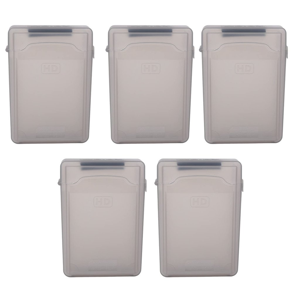 Beuiouer 5pcs 3.5 inch IDE HDD Hard Drive Disk Plastic Storage Box Case Enclosure