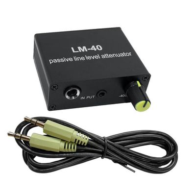 Beuiouer Audio Passive Attenuator,Line Output Signal Sound Card, Speaker, Microphone, High Low Level Converter +3.5 Line, Black, 500701297A1