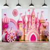 ASDCXZ 10x8ft Princess Castle Backdrop Pink Purple Floral Girl Birthday Photography Background Kids Birthdays Newborn Baby Shower Banner Decorations Wedding Party Portrait Photo Booth Prop view 1