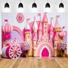 ASDCXZ 10x8ft Princess Castle Backdrop Pink Purple Floral Girl Birthday Photography Background Kids Birthdays Newborn Baby Shower Banner Decorations Wedding Party Portrait Photo Booth Prop view 2