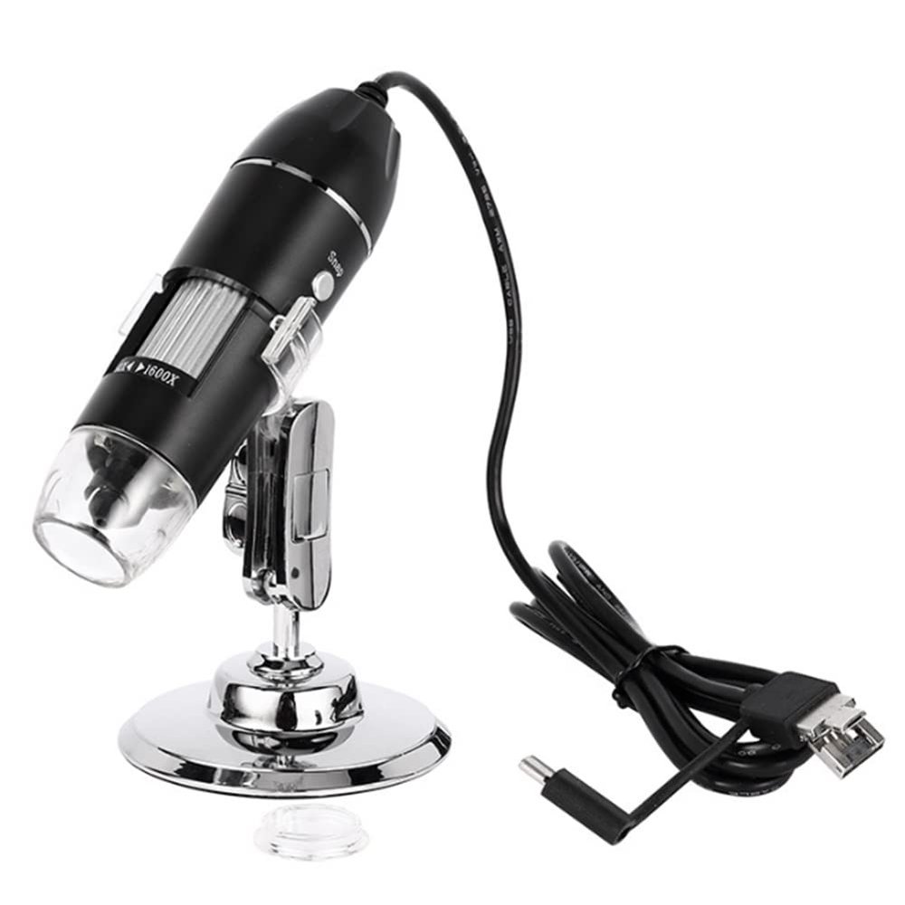 Beuiouer 1600X Digital Microscope Camera 3In1 USB Portable Elec Microscope for Soldering LED Magnifier for Cell Phone Repair, black