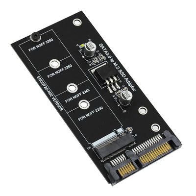 Beuiouer M.2 SATA Adapter M2 to SATA Adapter M.2 to SATA Adapter M.2 NGFF Converter 2.5inch SATA3 Card B Key for 2230-2280 M2 SSD, Black, 500303001
