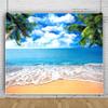 Pnylzzyxh Summer Tropical Beach Backdrop Blue Sea Sky White Clouds Palm Trees Backdrop Theme Portrait Photography Background Holiday Photo Video Studio Props Banner 15x10ft view 4