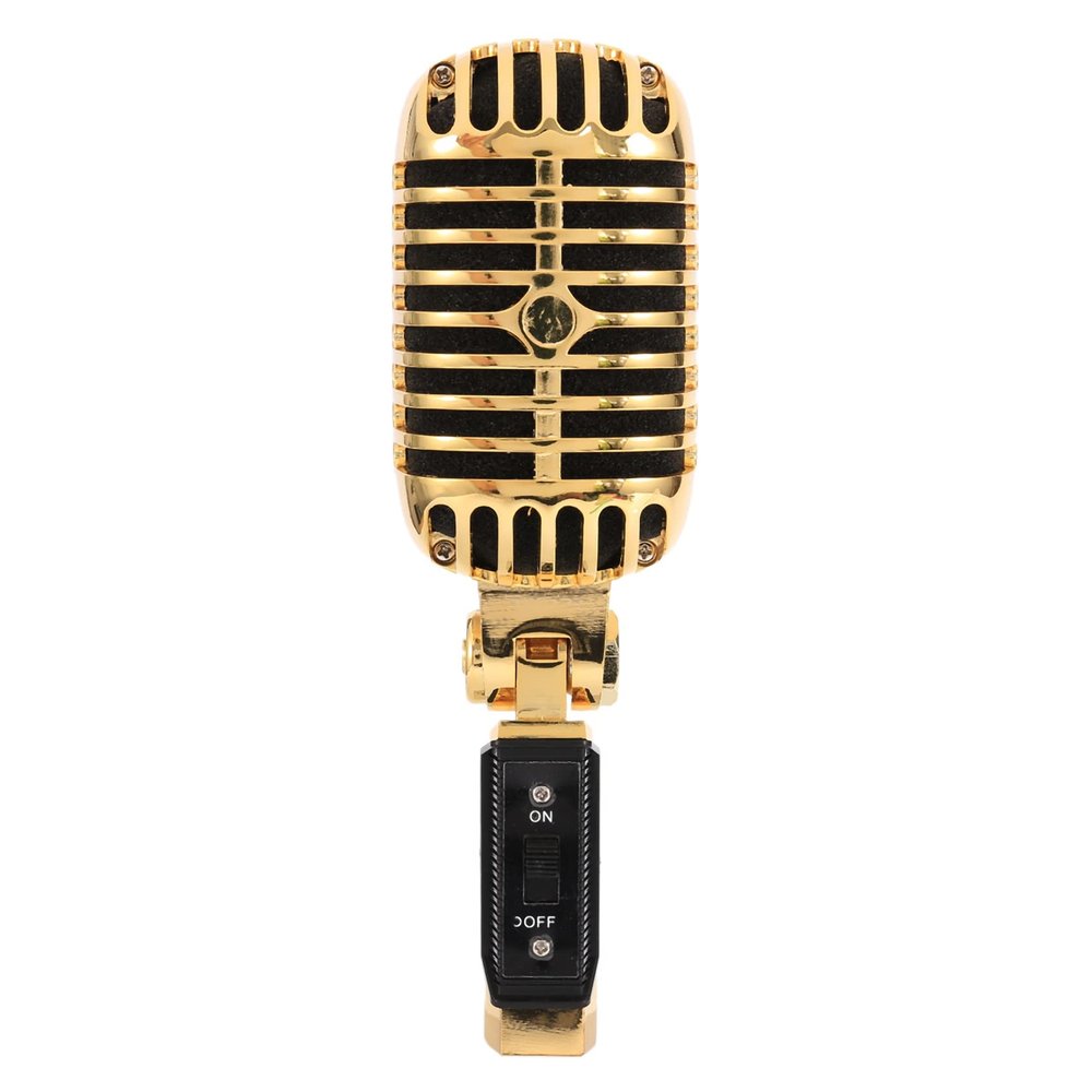 Beuiouer Professional Wired Vintage Classic Microphone Dynamic Vocal Mic Microphone for Live Performance Karaoke(Gold), 500288609A1